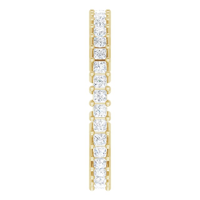 14K Gold Square Natural Diamond Shared-Prong Eternity Band – 1.5x1.5 mm Stones (9/10 CTW) - Yellow Gold - view 4