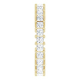 14K Gold Square Natural Diamond Shared-Prong Eternity Band – 2x2 mm Stones (1 1/2 CTW) - Yellow Gold - view 4