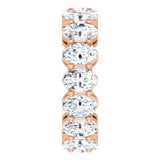 14K Gold Oval Lab-Grown Diamond Shared-Prong Eternity Band – 6x4 mm Stones (5 1/5–5 9/10 CTW) - Rose Gold - view 4