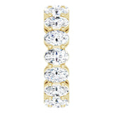 14K Gold Oval Lab-Grown Diamond Shared-Prong Eternity Band – 6x4 mm Stones (5 1/5–5 9/10 CTW) - Yellow Gold - view 4