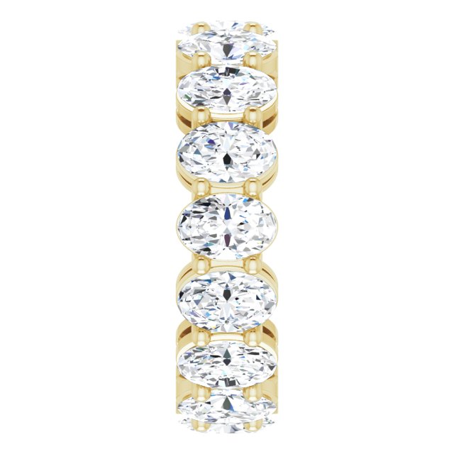 14K Gold Oval Lab-Grown Diamond Shared-Prong Eternity Band – 6x4 mm Stones (5 1/5–5 9/10 CTW) - Yellow Gold - view 4