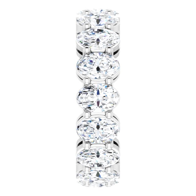 14K Gold Oval Lab-Grown Diamond Shared-Prong Eternity Band – 6x4 mm Stones (5 1/5–5 9/10 CTW) - White Gold - view 4