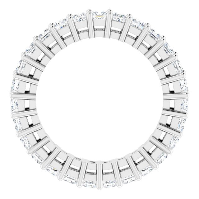 14K Gold Square Natural Diamond Shared-Prong Eternity Band – 2x2 mm Stones (1 1/2 CTW) - White Gold - view 2
