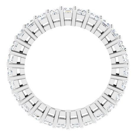 Platinum Square Natural Diamond Shared-Prong Eternity Band – 2x2 mm Stones - view 2