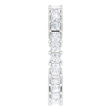Platinum Square Natural Diamond Shared-Prong Eternity Band – 2x2 mm Stones - view 4