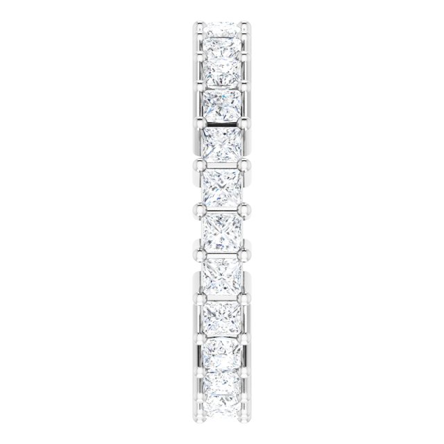 Platinum Square Natural Diamond Shared-Prong Eternity Band – 2x2 mm Stones - view 4