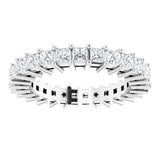 Platinum Square Natural Diamond Shared-Prong Eternity Band – 2x2 mm Stones - view 3