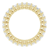 14K Gold Square Natural Diamond Shared-Prong Eternity Band – 2x2 mm Stones (1 1/2 CTW) - Yellow Gold - view 2