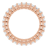 14K Gold Square Natural Diamond Shared-Prong Eternity Band – 2x2 mm Stones (1 1/2 CTW) - Rose Gold - view 2