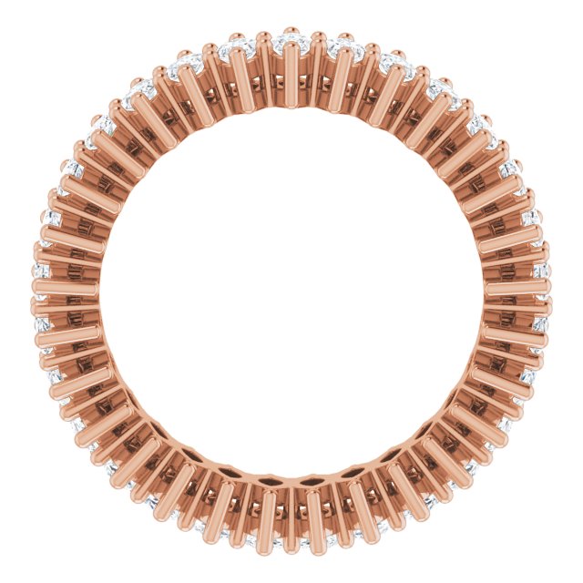 14K Gold Marquise Natural Diamond Shared-Prong Eternity Band – 4x2 mm Stones (1 7/8–2 1/6 CTW) - Rose Gold - view 2