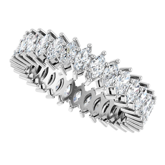 Platinum Marquise Natural Diamond Shared-Prong Eternity Band – 4x2 mm Stones (1 7/8–2 1/6 CTW) - view 5
