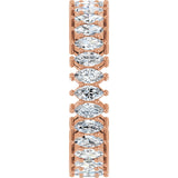14K Gold Marquise Lab-Grown Diamond Shared-Prong Eternity Band – 4x2 mm Stones (1 7/8–2 1/6 CTW) - Rose Gold - view 4