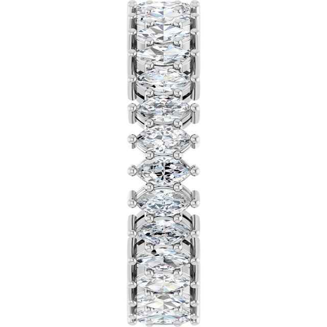 Platinum Marquise Natural Diamond Shared-Prong Eternity Band – 4x2 mm Stones (1 7/8–2 1/6 CTW) - view 4