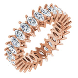 14K Gold Marquise Lab-Grown Diamond Shared-Prong Eternity Band – 4x2 mm Stones (1 7/8–2 1/6 CTW) - Rose Gold