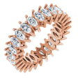 14K Gold Marquise Natural Diamond Shared-Prong Eternity Band – 4x2 mm Stones (1 7/8–2 1/6 CTW) - Rose Gold