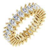 14K Gold Marquise Natural Diamond Shared-Prong Eternity Band – 4x2 mm Stones (1 7/8–2 1/6 CTW) - Yellow Gold