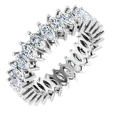 14K Gold Marquise Natural Diamond Shared-Prong Eternity Band – 4x2 mm Stones (1 7/8–2 1/6 CTW) - White Gold