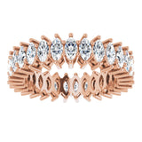 14K Gold Marquise Lab-Grown Diamond Shared-Prong Eternity Band – 4x2 mm Stones (1 7/8–2 1/6 CTW) - Rose Gold - view 3