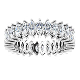 Platinum Marquise Natural Diamond Shared-Prong Eternity Band – 4x2 mm Stones (1 7/8–2 1/6 CTW) - view 3