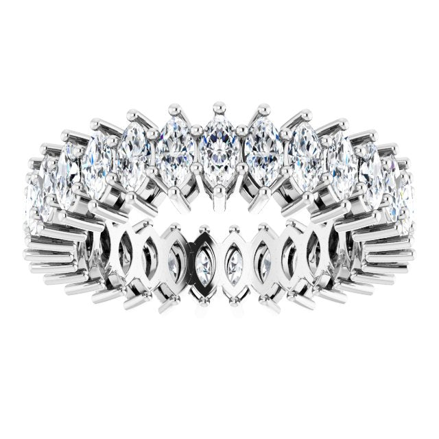 Platinum Marquise Natural Diamond Shared-Prong Eternity Band – 4x2 mm Stones (1 7/8–2 1/6 CTW) - view 3