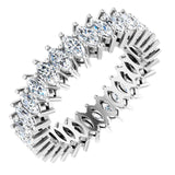 14K Gold Marquise Lab-Grown Diamond Shared-Prong Eternity Band – 4x2 mm Stones (1 7/8–2 1/6 CTW) - White Gold