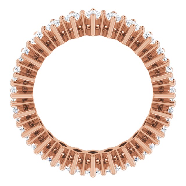 14K Gold Marquise Natural Diamond Shared-Prong Eternity Band – 4.3x2.25 mm Stones - Rose Gold - view 2