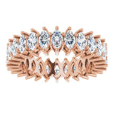 14K Gold Marquise Lab-Grown Diamond Shared-Prong Eternity Band – 4.3x2.25 mm Stones - Rose Gold - view 3