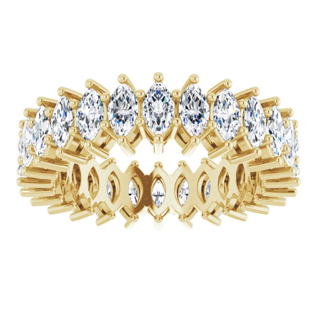 14K Gold Marquise Lab-Grown Diamond Shared-Prong Eternity Band – 4.3x2.25 mm Stones - Yellow Gold - view 3