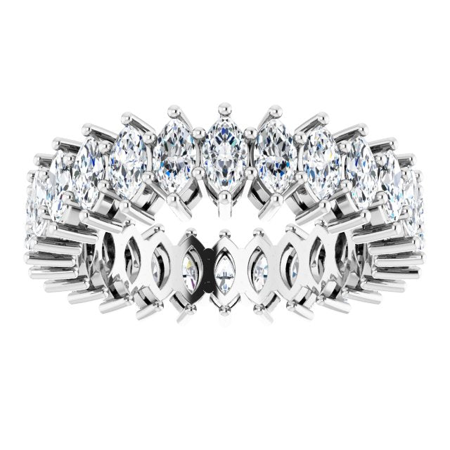 Platinum Marquise Lab-Grown Diamond Shared-Prong Eternity Band – 4.3x2.25 mm Stones - view 3