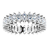 Platinum Marquise Natural Diamond Shared-Prong Eternity Band – 4.3x2.25 mm Stones - view 3