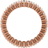 14K Gold Marquise Lab-Grown Diamond Shared-Prong Eternity Band – 4.3x2.25 mm Stones - Rose Gold - view 2