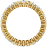 14K Gold Marquise Lab-Grown Diamond Shared-Prong Eternity Band – 4.3x2.25 mm Stones - Yellow Gold - view 2
