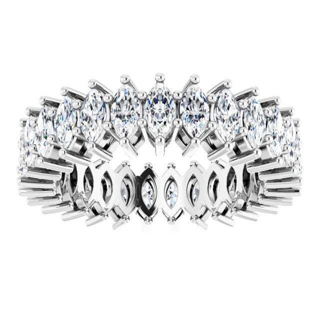 Platinum Marquise Natural Diamond Shared-Prong Eternity Band – 4x2 mm Stones (1 7/8–2 1/6 CTW) - view 3