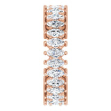 14K Gold Marquise Lab-Grown Diamond Shared-Prong Eternity Band – 4x2 mm Stones (1 7/8–2 1/6 CTW) - Rose Gold - view 4