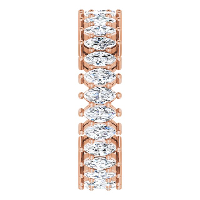 14K Gold Marquise Lab-Grown Diamond Shared-Prong Eternity Band – 4x2 mm Stones (1 7/8–2 1/6 CTW) - Rose Gold - view 4
