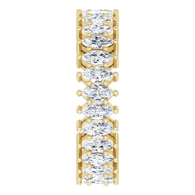 14K Gold Marquise Natural Diamond Shared-Prong Eternity Band – 4x2 mm Stones (1 7/8–2 1/6 CTW) - Yellow Gold - view 4