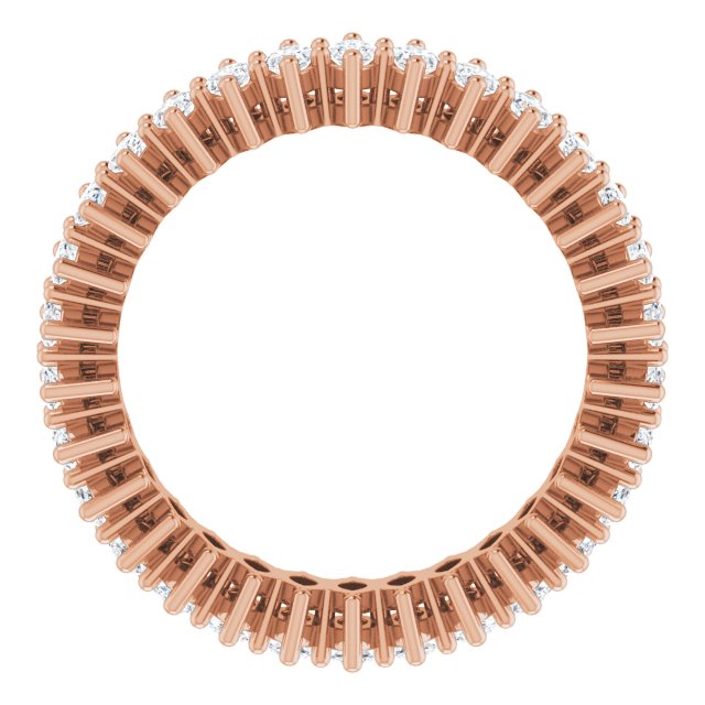 14K Gold Marquise Natural Diamond Shared-Prong Eternity Band – 4x2 mm Stones (1 7/8–2 1/6 CTW) - Rose Gold - view 2