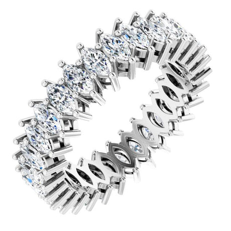 Platinum Marquise Lab-Grown Diamond Shared-Prong Eternity Band – 4x2 mm Stones (1 7/8–2 1/6 CTW)