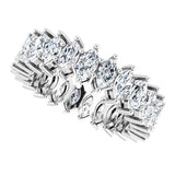 Platinum Marquise Natural Diamond Shared-Prong Eternity Band – 4.3x2.25 mm Stones - view 5