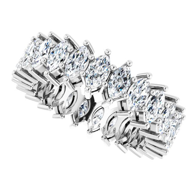 Platinum Marquise Natural Diamond Shared-Prong Eternity Band – 4.3x2.25 mm Stones - view 5