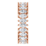 14K Gold Marquise Lab-Grown Diamond Shared-Prong Eternity Band – 4.3x2.25 mm Stones - Rose Gold - view 4