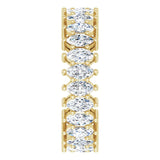 14K Gold Marquise Natural Diamond Shared-Prong Eternity Band – 4.3x2.25 mm Stones - Yellow Gold - view 4