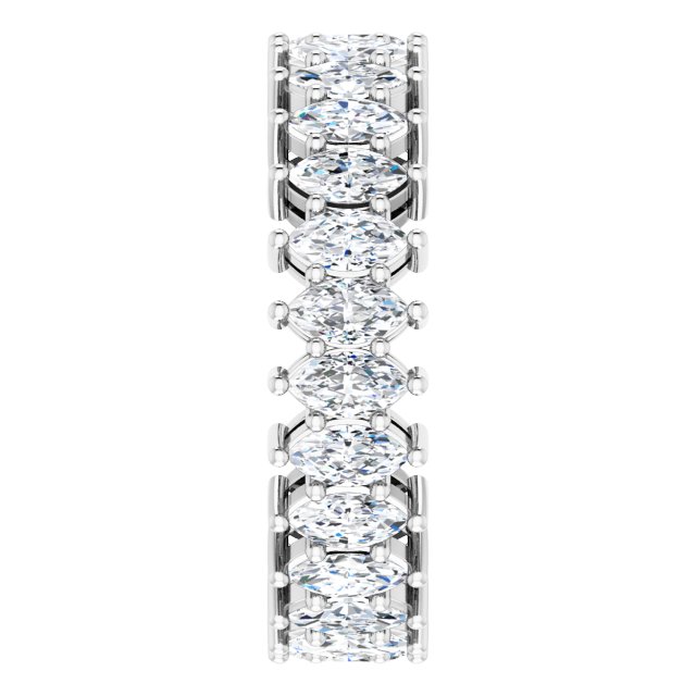 Platinum Marquise Natural Diamond Shared-Prong Eternity Band – 4.3x2.25 mm Stones - view 4