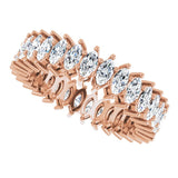 14K Gold Marquise Lab-Grown Diamond Shared-Prong Eternity Band – 4x2 mm Stones (1 7/8–2 1/6 CTW) - Rose Gold - view 5