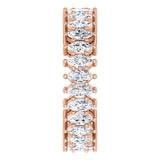 14K Gold Marquise Lab-Grown Diamond Shared-Prong Eternity Band – 4x2 mm Stones (1 7/8–2 1/6 CTW) - Rose Gold - view 4