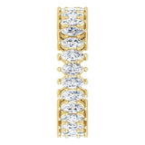14K Gold Marquise Natural Diamond Shared-Prong Eternity Band – 4x2 mm Stones (1 7/8–2 1/6 CTW) - Yellow Gold - view 4