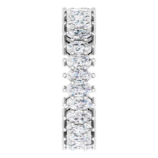 14K Gold Marquise Lab-Grown Diamond Shared-Prong Eternity Band – 4x2 mm Stones (1 7/8–2 1/6 CTW) - White Gold - view 4