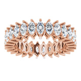 14K Gold Marquise Lab-Grown Diamond Shared-Prong Eternity Band – 4.3x2.25 mm Stones - Rose Gold - view 3