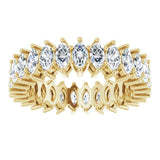 14K Gold Marquise Lab-Grown Diamond Shared-Prong Eternity Band – 4.3x2.25 mm Stones - Yellow Gold - view 3