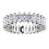 Platinum Marquise Natural Diamond Shared-Prong Eternity Band – 4.3x2.25 mm Stones - view 3